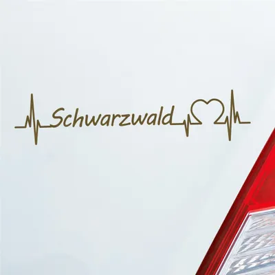 Produktbild von Auto Aufkleber Schwarzwald Puls Herzschlag mit Ferien Region Motiv 19x4 cm Gold Sticker Heckscheibenaufkleber