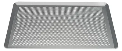 Immagine prodotto di Teglia rettangolare da forno - 40 x 30 x 1 cm - Argento - Antiaderente - Per una base croccante