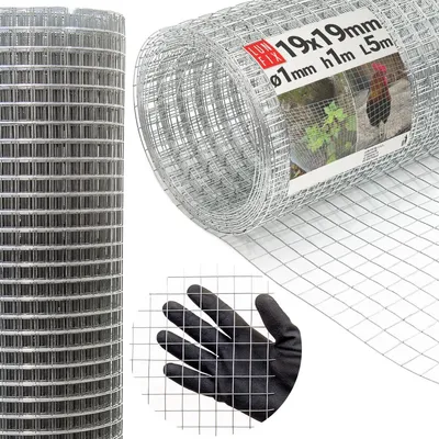 Produktbild von Drahtgitter 19x19 mm 1,0 mm 1,0 m x 5 m verzinkt für Volieren und Gehege