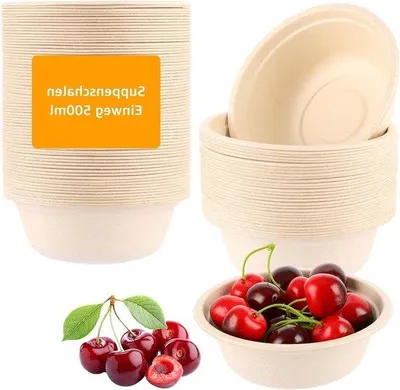 Image de Coupes jetables biodégradables, 500 ml, 150 pièces, carton, pour les fêtes, les mariages, les pique-niques.