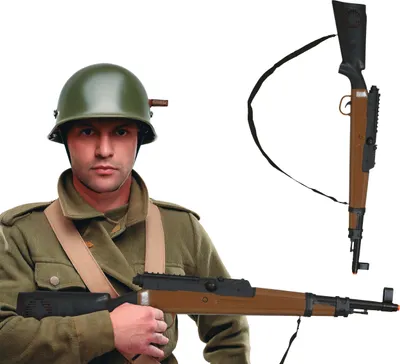 Produktbild von Militärisches Karnevalsgewehr Weltkrieg Stil Kostümaccessoire Historisches Design Stilelemente Authentisches Aussehen Dekoration, Farbe: Schwarz / Braun