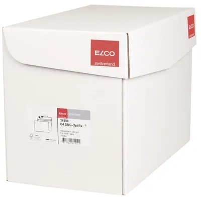 Image de Elco 34988 Briefumschlag Office Box mit Deckel - B4, weiß, haftklebend, ohne Fenster, 120 g/qm, 250 Stück