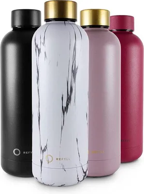 Immagine prodotto di Borraccia termica Unyqoos® da 500 ml – a doppia parete isolata, in acciaio inossidabile, a prova di perdite e priva di BPA, 100% sigillata, mantiene le bevande calde e fredde