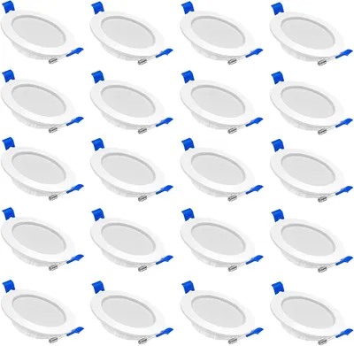 Imagen del producto de LILIIN, foco empotrable LED de 5W, forma redonda, luz blanca fría (6000-6500K), lámpara empotrable para iluminación interior, 110-240V, no regulable