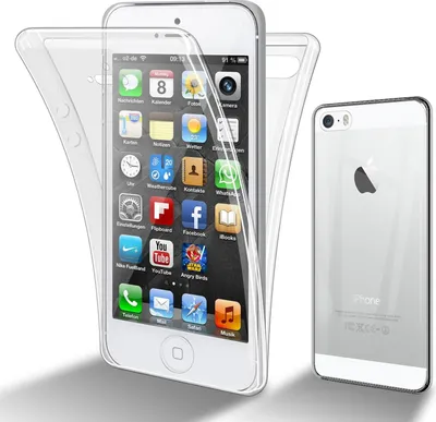 Produktbild von Cadorabo Schutzhülle für Apple iPhone 5 / 5S / SE Hülle in natur 360° Etui Full Body Handyhülle Cover Case