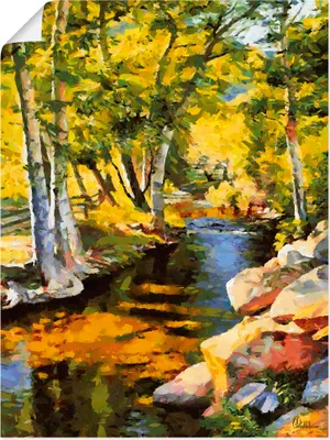 Produktbild von ARTland Poster Bach mit Felsen Größe: 45x60 cm