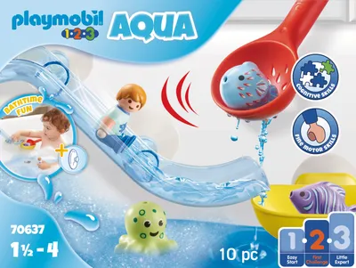 Produktbild von PLAYMOBIL® 123 70637 AQUA Fangspaß mit Meerestierchen Spielfiguren-Set