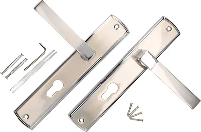 Produktbild von KOTARBAU® Türdrückerset 90 mm PZ Langschild Nickel-Chrom Universal Modern