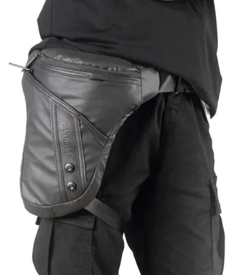 Image de Sacoche de selle pour homme, style Oxford, imperméable, tactique, couleur noire, dimensions : 21 x 4 x 29 cm