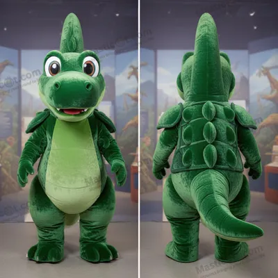 Productafbeelding van Fluweelgroene torenhoge staart tyrannosaurus mascotte MASTICOT