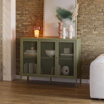 Immagine prodotto di Credenza Fayna in metallo con 3 ante 121x40x90H Design industriale