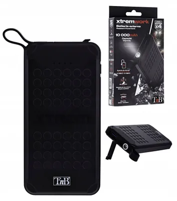 Image de Batterie externe robuste T'nB Xtremwork 10 000 mAh, 10 W, IP67, avec ports USB-A et USB-C + lampe de poche / XPBU10000