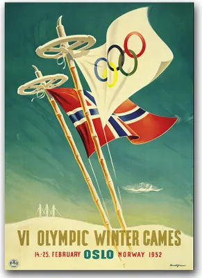 Produktbild von Poster - Canvas - Leinwand - 59,4 cm x 84,1 cm - Fotoposter - Leinwandkunst - VI Olympischen Winterspiele in Oslo