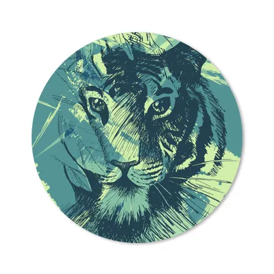 Produktbild von MuchoWow® Mauspad Mousepad Tiger - Grün - Abstrakt 30x30 cm - Mousepads - Maus Mat - Pad - Mausunterlage - Tischunterlage - Schreibtischmatten