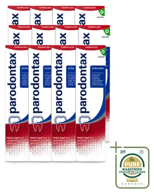 Productafbeelding van 12 x Parodontax Tandpasta Extra Fresh voor bloedend tandvlees, 75 ml - Voorraadverpakking - 12 stuks