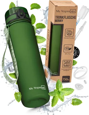 Produktbild von My Vesperbox® Trinkflasche Kinder [750ML] - Wasserflasche Kohlensäure Geeignet & Auslaufsicher - Water Bottle Kids - für Schule & Sport - Kinderflasche für Mädchen & Jungen - inkl. Ersatzdichtung