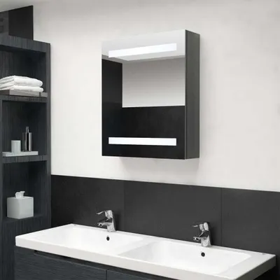Produktbild von LED-Spiegelschrank fürs Bad Glänzend Grau 50x14x60 cm 326483