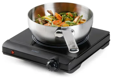 Produktbild von Domo DO30111KP, Schwarz, Arbeitsplatte, 25.3 cm, Keramik, Keramik, 1 Zone(n)