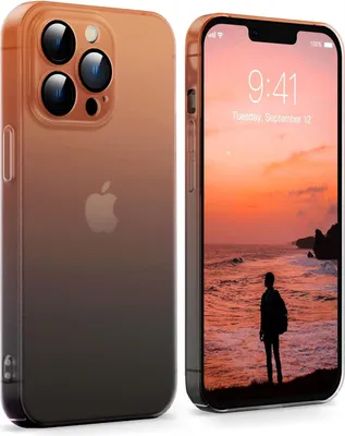 Obrázok produktu pre Tvrdé silikónové puzdro pre iPhone 14 Pro 6,1"" oranžové čierne Ombre