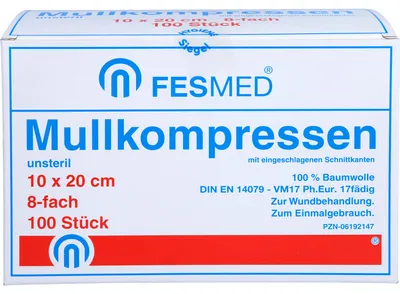Immagine prodotto di MULLKOMPRESSEN UNSTERIL 10X20 ES 8F, 100 St COM