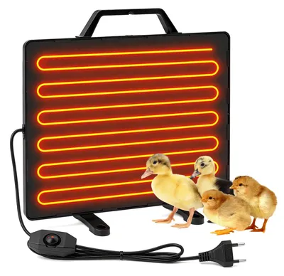 Wärmeplatte für Küken 160 W mit Thermostat, Aluminium, 39x29 cm
