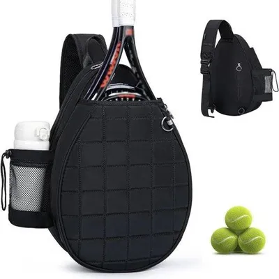 Obrázek produktu pro Unisexová sportovní taška – taška na rakety – voděodolná – taška na badminton – černá – vhodná pro tenis a badminton – taška na rakety.