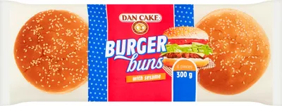 Produktbild von Dan Cake Weizen-Hamburgerbrötchen mit Sesam 300 G (6 X 50 G)