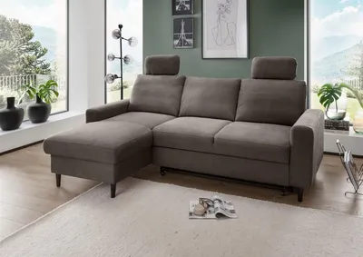 Produktbild von Ecksofa >Pris< Schlaffunktion, Stauraum, anthrazit - 234x88x147 (BxHxT)
