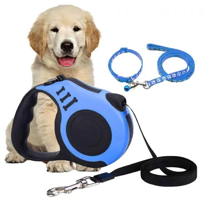 Produktbild von Hundeleine ausziehbar Rollleine 5m für Hunde bis 15kg Nylon ABS