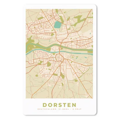 Produktbild von MuchoWow® Mauspad Mousepad Dorsten - Karte - Stadtplan - Vintage 18x27 cm - Mousepads - Maus Mat - Pad - Mausunterlage