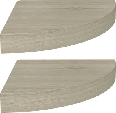 Zdjęcie produktu dla Narożne Półki Ścienne, 2 Szt., Kolor Dębowy, 25X25X3,8 Cm, Mdf Lumarko!