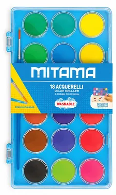 Produktbild von Wasserfarben, 18 Farben, 2,9 cm, blau, MITAMA 62890-90322