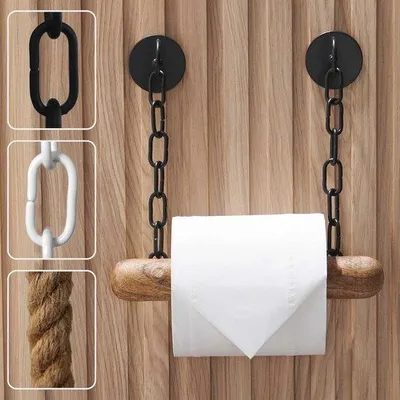 Produktbild von Schwarze Holz-Toilettenpapierhalterung