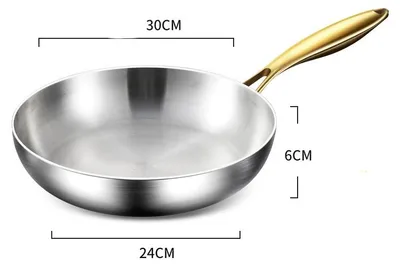 Produktbild von Edelstahl 316 Wok-Pfanne unbeschichtet Induktion und Gas Ø30cm