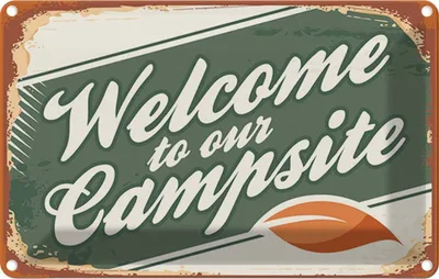 Produktbild von vianmo Blechschild 20x30 cm Camping welcome to our Campsite Outdoor