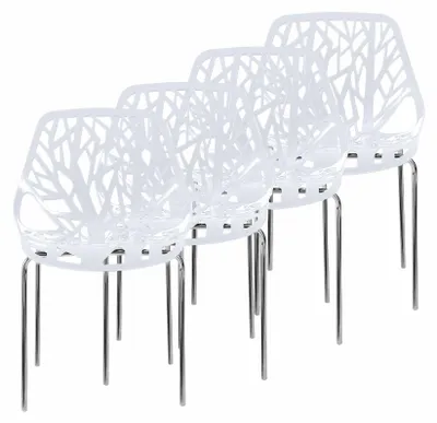 Immagine prodotto di Sedia design Makika retro - CALUNA set di 4 in bianco