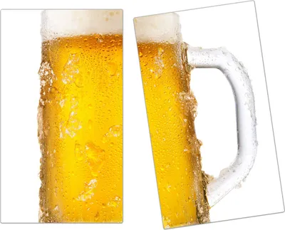 Produktbild von Spritzschutz Herdabdeckplatte Schneidebrett aus Glas Biercup 2-Teilig (60x52cm)