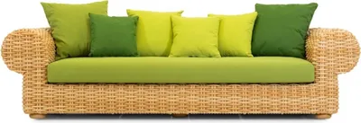 Produktbild von Casa Padrino Luxus 3er Gartensofa Naturfarben / Grün 260 cm