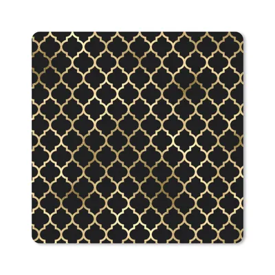 Produktbild von MuchoWow® Mauspad Mousepad Muster - Gold - Schwarz 20x20 cm - Mousepads - Maus Mat - Pad - Mausunterlage - Desk Mat - Bureauartikeln