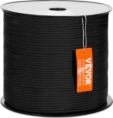 Image de VEVOR Corde tressée en nylon, 3/16 pouces x 1000 pieds, 32 brins, 720 livres de résistance à la rupture, corde d'escalade en extérieur, corde d'élagage pour la randonnée en falaise, le camping, la balançoire, la descente en rappel, le sauvetage