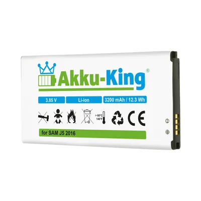 Produktbild von Akku kompatibel mit Samsung EB-BJ510CBC, EB-BJ510CBE - Li-Ion 3200mAh - für Galaxy J5 2016 SM-J510FN
