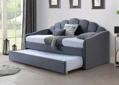 Image de Lit simple avec lit supplémentaire MALIKA - 90x200 cm, gris