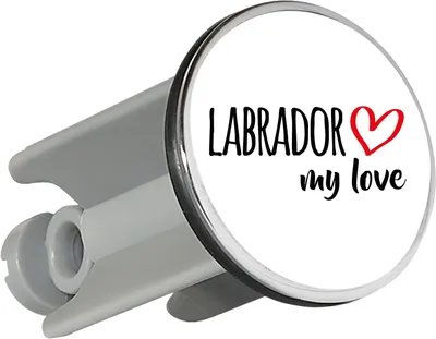 Produktbild von Huuraa Waschbeckenstöpsel Labrador my love 4cm höhenverstellbar Abflussstopfen Geschenkidee