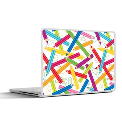 Produktbild von MuchoWow® Laptop Aufkleber Sticker Cover Bleistift - Muster - Regenbogen 30x22 cm - Laptop-Sticker