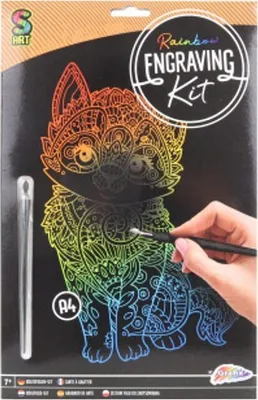 Produktbild von GRAFIX Regenbogen Kratzbild Katze
