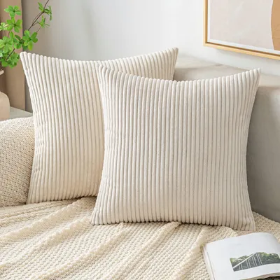 Produktbild von Kissenbezug 60x60 cm Cord Beige 2-teiliges Set