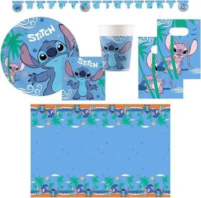 Produktbild von Partyset Stitch 46 tlg. Kindergeburtstag oder Mottoparty Lilo Angel Geburtstag Deko Set Kinder