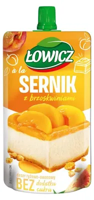 Produktbild von Łowickie A'la Pfirsich-Käsekuchen – cremiges Dessert 100 g