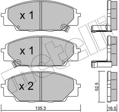 Produktbild von METELLI Bremsbeläge Satz Vorne Bremsklötze für HONDA CIVIC VIII Hatchback (FN, FK) 22-0435-0
