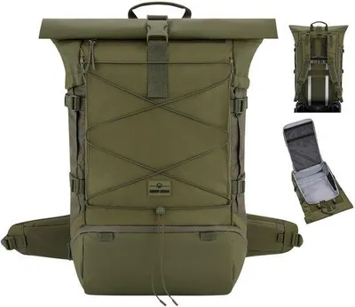 Produktbild von Gepolst Reise-Rucksack Grün - Großer Rolltop-Rucksack - 48L - Ideal für Reisen Ausflüge - Wasserdicht